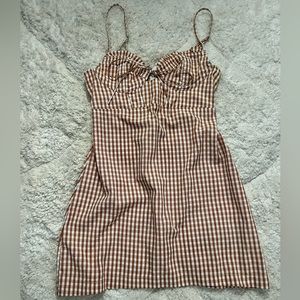 Urban outfitters rust orange checkered mini dress